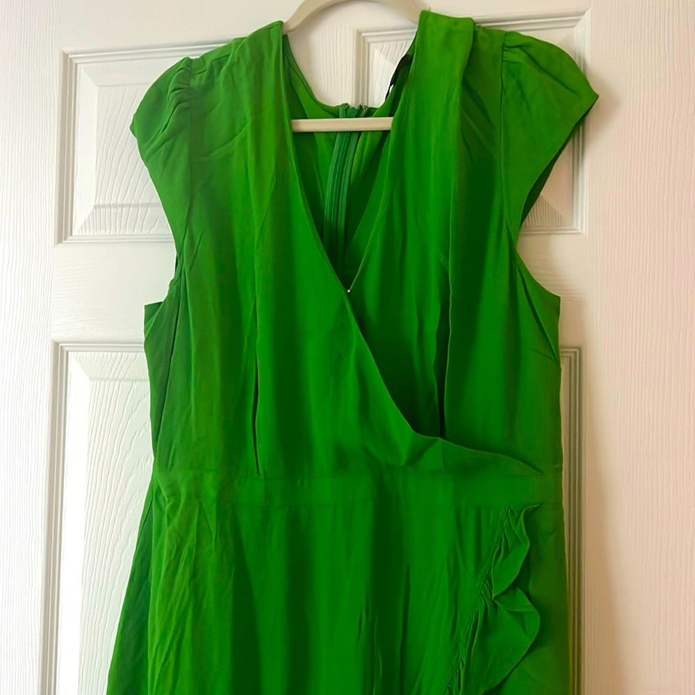 Jcrew kelly green faux wrap dress